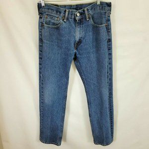 Levi's 505 30 x 30 (Actual 31 x 29 1/2) Straight Leg Blue Jeans Loose Fit Denim